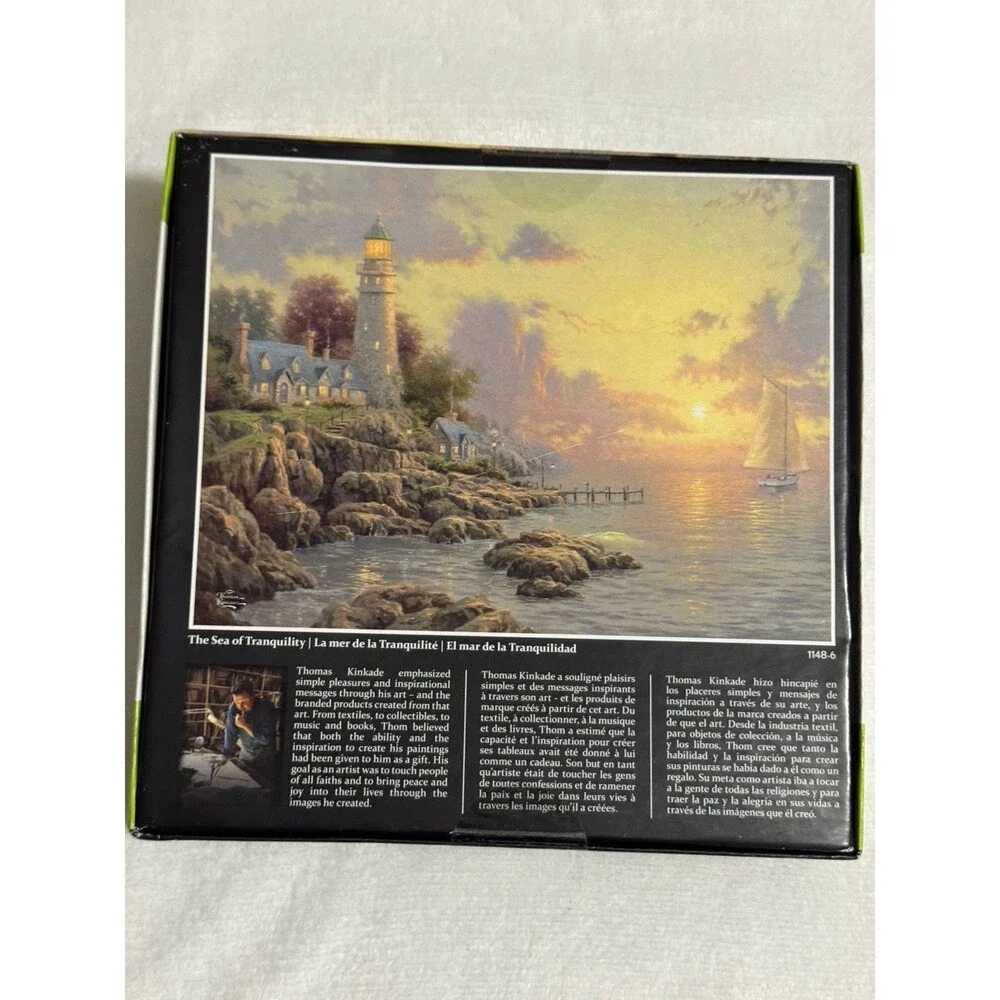 Thomas Kinkade Metallic Sunset Lamplight Lane River Queen 750 pc Lot 3 Puzzles